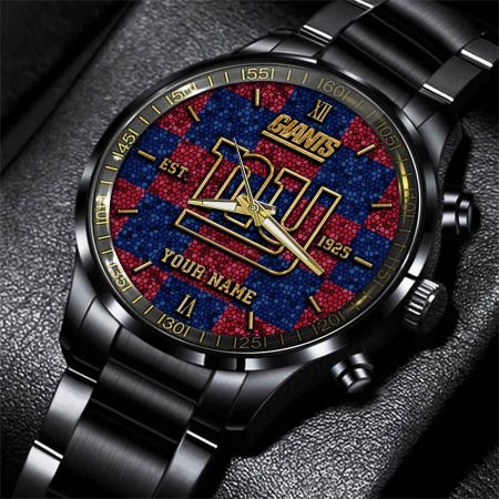 New York Giants NFL Personalized Sport Black Watch Gifts For Fans