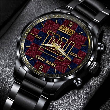New York Giants NFL Personalized Sport Black Watch Gifts For Fans