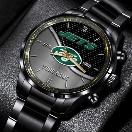 New York Jets NFL Black Fashion Hand Watch Custom Your Name Gift For Fan