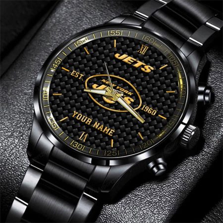 New York Jets NFL Black Fashion Hand Watch Custom Your Name Gift For Fan