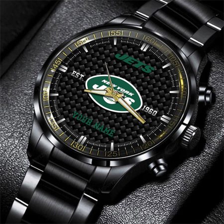 New York Jets NFL Black Fashion Hand Watch Custom Your Name Gift For Fan