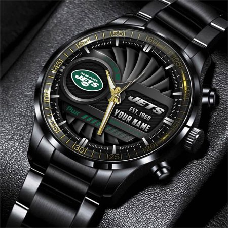 New York Jets NFL Black Fashion Watch Custom Your Name