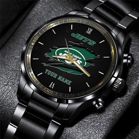 New York Jets NFL Personalized Black Fashion Watch For Football Lovers For Fan