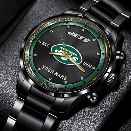 New York Jets NFL Personalized Black Fashion Watch Gifts For Fans