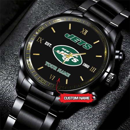 New York Jets NFL Personalized Black Fashion Watch