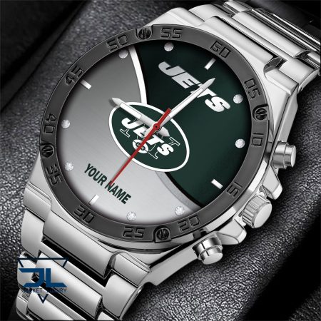 New York Jets NFL Personalized Black Hand Watch Gifts For Fans