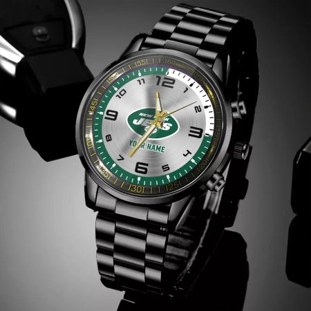 New York Jets NFL Personalized Black Hand Watch Gifts For Fans