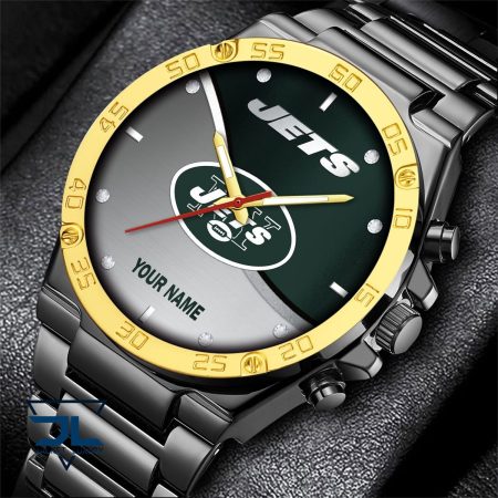 New York Jets NFL Personalized Black Hand Watch Gifts For Fans