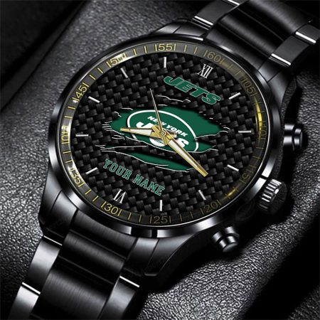 New York Jets NFL Personalized Sport Black Fashion Watch For Fan
