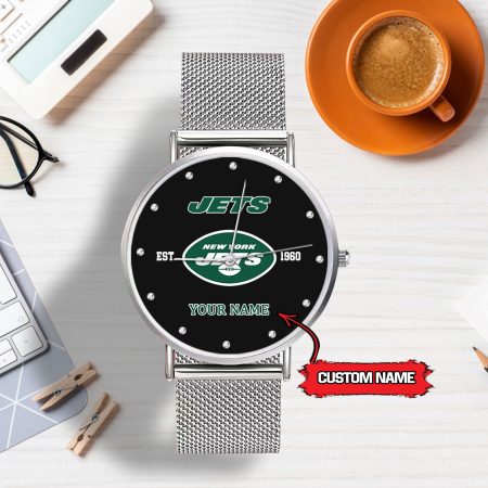 New York Jets NFL Personalized Style Sliver Hand Watch For Lady For Fan