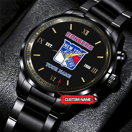 New York Rangers NHL Hockey Game Time Custom Black Fashion Watch For Fan
