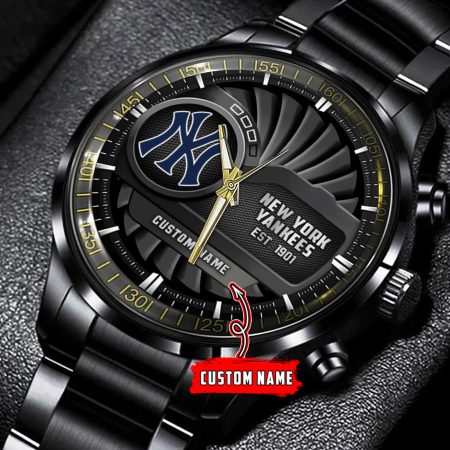 New York Yankees MLB Personalized Black Hand Watch Gift For Fans