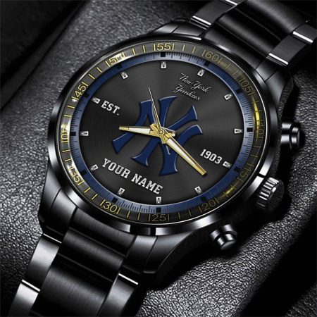 New York Yankees MLB Personalized Black Style Hand Watch Gifts For Fan