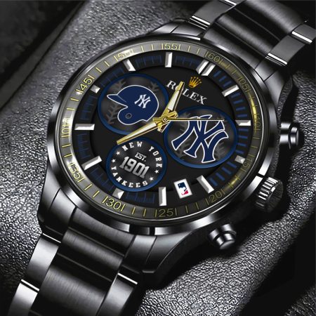 New York Yankees MLB x Rolex Black Stainless Steel Watch Gift For Fan