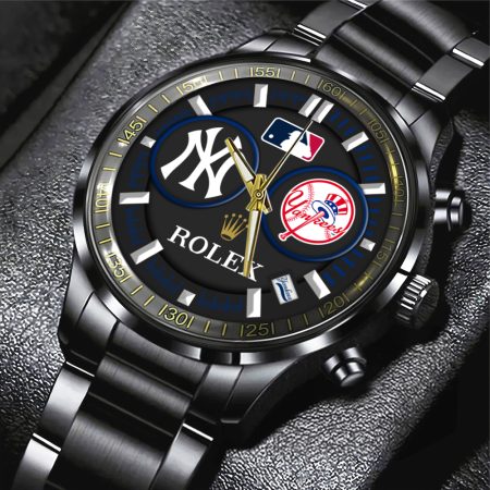 New York Yankees MLB x Rolex Black Stainless Steel Watch Gift For Fan