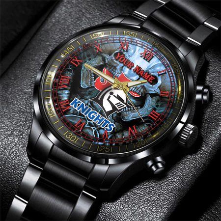 Newcastle Knights NRL Personalized 3D Men Skull Hand Watch Gift For Fans