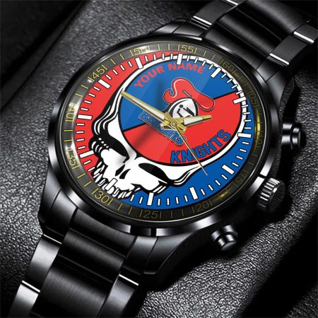 Newcastle Knights NRL Personalized 3D New Men Skull Hand Watch Gift For Fans For Father For Fan