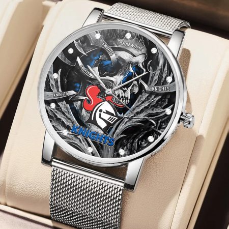 Newcastle Knights NRL Skull 3D Women Hand Watch Personalized Gift For Fans