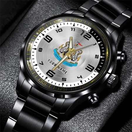 Newcastle United EPL Personalized Black Stainless Steel Hand Watch For Fan
