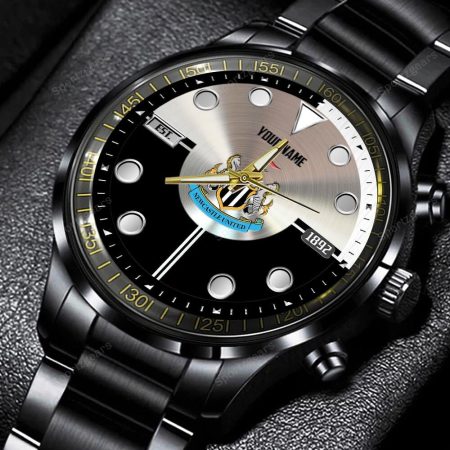 Newcastle United EPL Personalized Black Stainless Steel Watch Gift For Fans