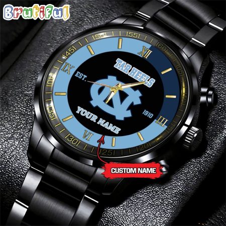 North Carolina Tar Heels NCAA Personalized Black Hand Watch For Fans