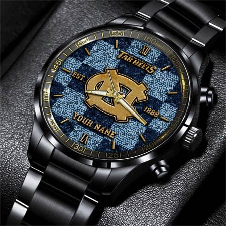 North Carolina Tar Heels NCAA Personalized Black New Hand Watch Gifts For Fans