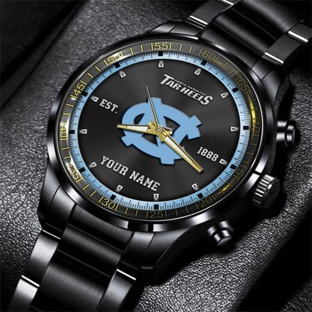 North Carolina Tar Heels NCAA Personalized Black Style Hand Watch Gifts For Fan