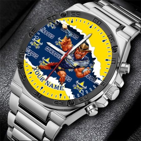 North Queensland Cowboys NRL Fashion Personalized Watch Men Gift For Fans