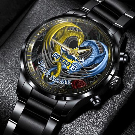 North Queensland Cowboys NRL Personalized Black Hand Watch Gift For Fans