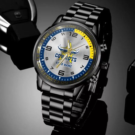 North Queensland Cowboys NRL Personalized Black Hand Watch Gifts For Fans