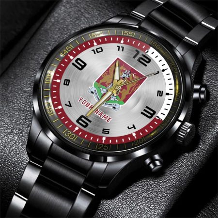 Northampton Town EFL Personalized Black Stainless Steel Hand Watch For Fan
