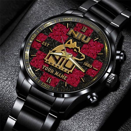 Northern Illinois Huskies NCAA Personalized Black New Hand Watch Gifts For Fans