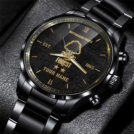 Nottingham Forest EPL Personalized Black Hand Watch Gift For Fans
