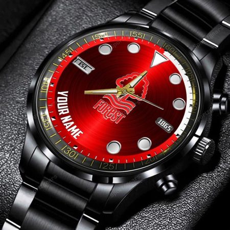 Nottingham Forest EPL Personalized New Black Hand Watch Gift For Fans