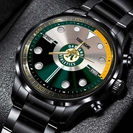 Oakland Athletics MLB Personalized New Black Hand Watch Gift For Fans