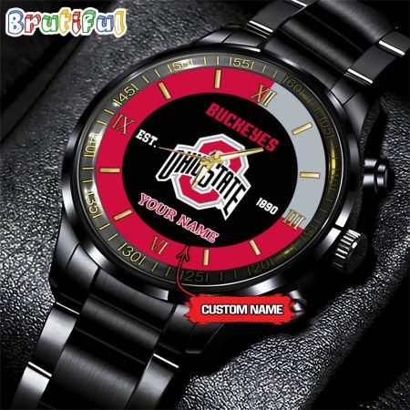 Ohio State Buckeyes NCAA Personalized Black Fashion Watch Football Watch For Fans