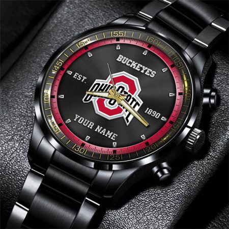 Ohio State Buckeyes NCAA Personalized Black Style Hand Watch Gifts For Fan