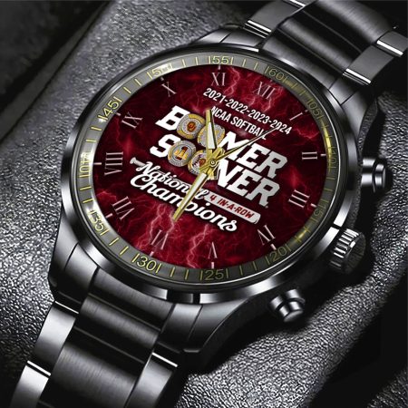 Oklahoma Sooners NCAA Women’s Softball Black Stainless Steel Watch Gift For Fan