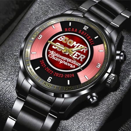 Oklahoma Sooners NCAA Women’s Softball Black Stainless Steel Watch Gift For Fan