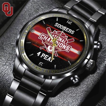 Oklahoma Sooners NCAA Women’s Softball Black Stainless Steel Watch Gift For Fan