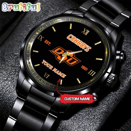 Oklahoma State Cowboys NCAA Personalized Black Fashion Watch Football Watch For Fans