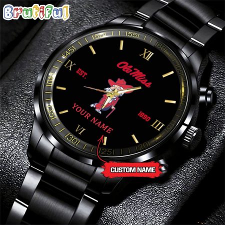 Ole Miss Rebels NCAA Personalized Black Fashion Watch Football Watch For Fans