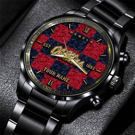 Ole Miss Rebels NCAA Personalized Black New Hand Watch Gifts For Fans