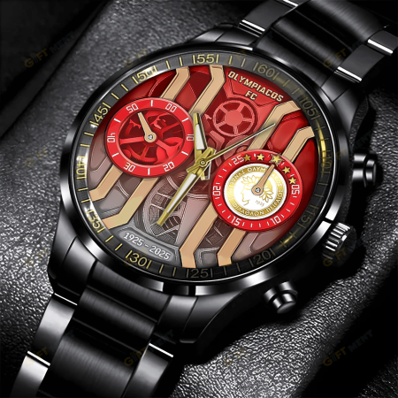 Olympiacos FC Super League Stainless Steel Watch Gift For Fan