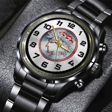 Olympiakos Super League F.C. Black Stainless Steel Watch Gift For Fan