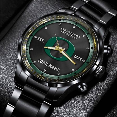 Oregon Ducks NCAA Personalized Black Style Hand Watch Gifts For Fan
