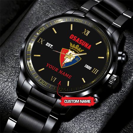 Osasuna LaLiga Personalized Black Hand Watch Gifts For Fan Club