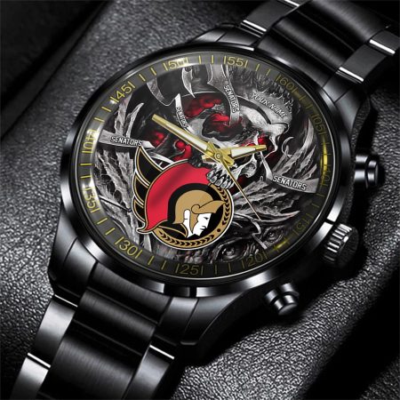 Ottawa Senators NHL Skull Personalized Hand Watch Gift For Fans