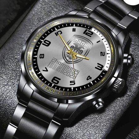 PAOK FC Super League Black Stainless Steel Watch Gift For Fan