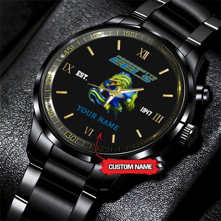 Parramatta Eels NRL Mascot Custom Name Black Fashion Watch